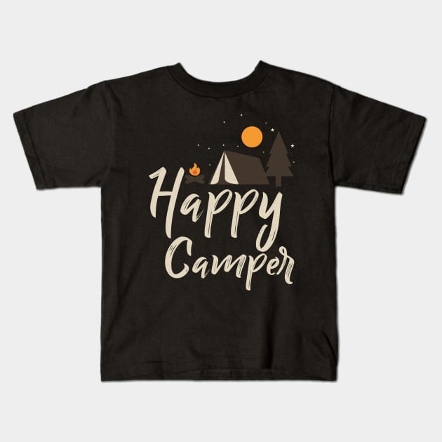 Happy Camper Shirt Boyfriend Tee Gift For Camper Camping Shirt Mom Tee Shirt Best Friend Gift Birthday Gift for Mom RV Shirt Summer Shirts Kids T-Shirt by johnii1422